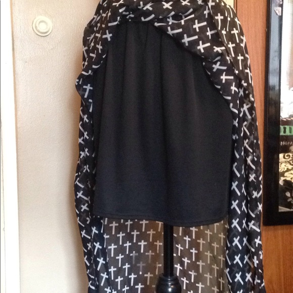 Rue 21 Cross Skirt XL EUC Goth High Low - Picture 7 of 8